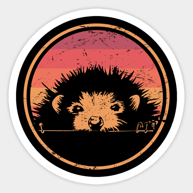 Retro Vintage Pet Hedgehog Sticker by MeatMan